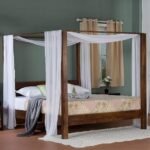 Wooden Poster Bed for Bedroom | Wooden Double Bed | Platform Cot Bed with Headboard Sheesham Solid Wood
