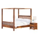 Wooden Solid Sheesham Wood Poster Bed Without Storage Wooden Furniture for Home Living Room Bed Room -COD Available - Image 4
