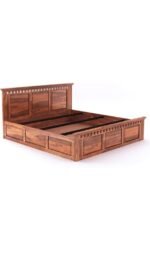 Woodmart Furniture Wooden Bed with Storage | Double Bed Cot Bed with Box Storage for Bedroom & Hotel | Sheesham Wood - Image 4