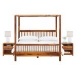 Wooden Solid Sheesham Wood Poster Bed Without Storage Wooden Furniture for Home Living Room Bed Room -COD Available - Image 2