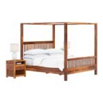 Wooden Solid Sheesham Wood Poster Bed Without Storage Wooden Furniture for Home Living Room Bed Room -COD Available - Image 3