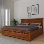 Woodmart Furniture Wooden Bed with Storage | Double Bed Cot Bed with Box Storage for Bedroom & Hotel | Sheesham Wood - Image 2