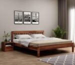 Wooden Solid Sheesham Wood Wooden Bed without Storage - Elegant and Functional Bedroom Furniture (Room, ) | COD Available