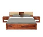 Wooden Sheesham Wood Bed with 4 Drawer Storage, Solid Wooden Cot Bed Furniture, Elegant & Functional Bedroom & Living Room Home Palang - Image 5