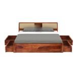 Wooden Sheesham Wood Bed with 4 Drawer Storage, Solid Wooden Cot Bed Furniture, Elegant & Functional Bedroom & Living Room Home Palang - Image 6