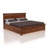 Woodmart Furniture Wooden Bed with Storage | Double Bed Cot Bed with Box Storage for Bedroom & Hotel | Sheesham Wood - Image 5