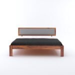 Wooden Bed for Bedroom | Wooden Bed | Platform Cot Bed with Upholstered Cushioned Headboard | Sheesham Solid Wood | COD Available - Image 5