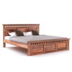 Wooden Solid Sheesham Wood Bed Without Storage | Wooden Double Bed Cot Bed for Bedroom | Palang with Headboard Support for Hotels | COD Available - Image 4