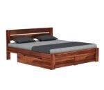 Woodmart furniture Wooden Bed with Storage | Double Bed Cot Bed with Drawer Storage for Bedroom & Hotel | Sheesham Wood | COD available - Image 2