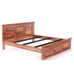 Wooden Solid Sheesham Wood Bed Without Storage | Wooden Double Bed Cot Bed for Bedroom | Palang with Headboard Support for Hotels | COD Available - Image 2
