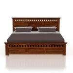 Woodmart Furniture Wooden Bed with Storage | Double Bed Cot Bed with Box Storage for Bedroom & Hotel | Sheesham Wood - Image 3