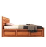Woodmart Furniture Wooden Solid Wood Diamond Sheesham Wood Bed with Storage Box | Solid Wooden Cot | Double Bed with Box for Home - COD available - Image 2