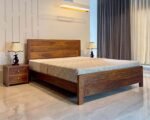 Woodmart furniture Sheesham Wood Bed Without Storage, Solid Wood, Modern Design | Bedroom Furniture | Without Mattress & Side Tables | Low Highted