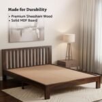 Wooden Bed Without Storage | Wooden Bed Cot Bed for Bedroom Furniture | Palang Bed for Hotels | Basic Headboard | Solid Sheesham Wood,| COD Available - Image 2