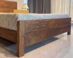 Woodmart furniture Sheesham Wood Bed Without Storage, Solid Wood, Modern Design | Bedroom Furniture | Without Mattress & Side Tables | Low Highted - Image 2