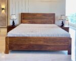 Woodmart furniture Sheesham Wood Bed Without Storage, Solid Wood, Modern Design | Bedroom Furniture | Without Mattress & Side Tables | Low Highted - Image 3