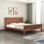 Wooden Queen Size Bed Without Storage Wooden Double Bed Cot Bed for Bedroom Furniture Palang Double Bed for Hotels