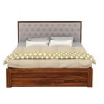 Woodmart furniture Sheesham Wood Bed with Box Storage for Bedroom Wooden Double Bed Palang for Home - Image 3