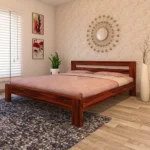 Wooden Solid Bed Without Storage | Wooden Bed Cot Bed for Bedroom Furniture | Palang Bed for Hotels | Basic Headboard | Solid Sheesham Wood, | COD Available